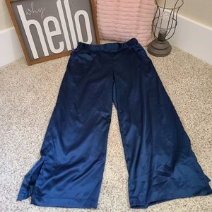 Women's Navy Satin Cropped Pajama Pants - Stars Above Size XS NWT